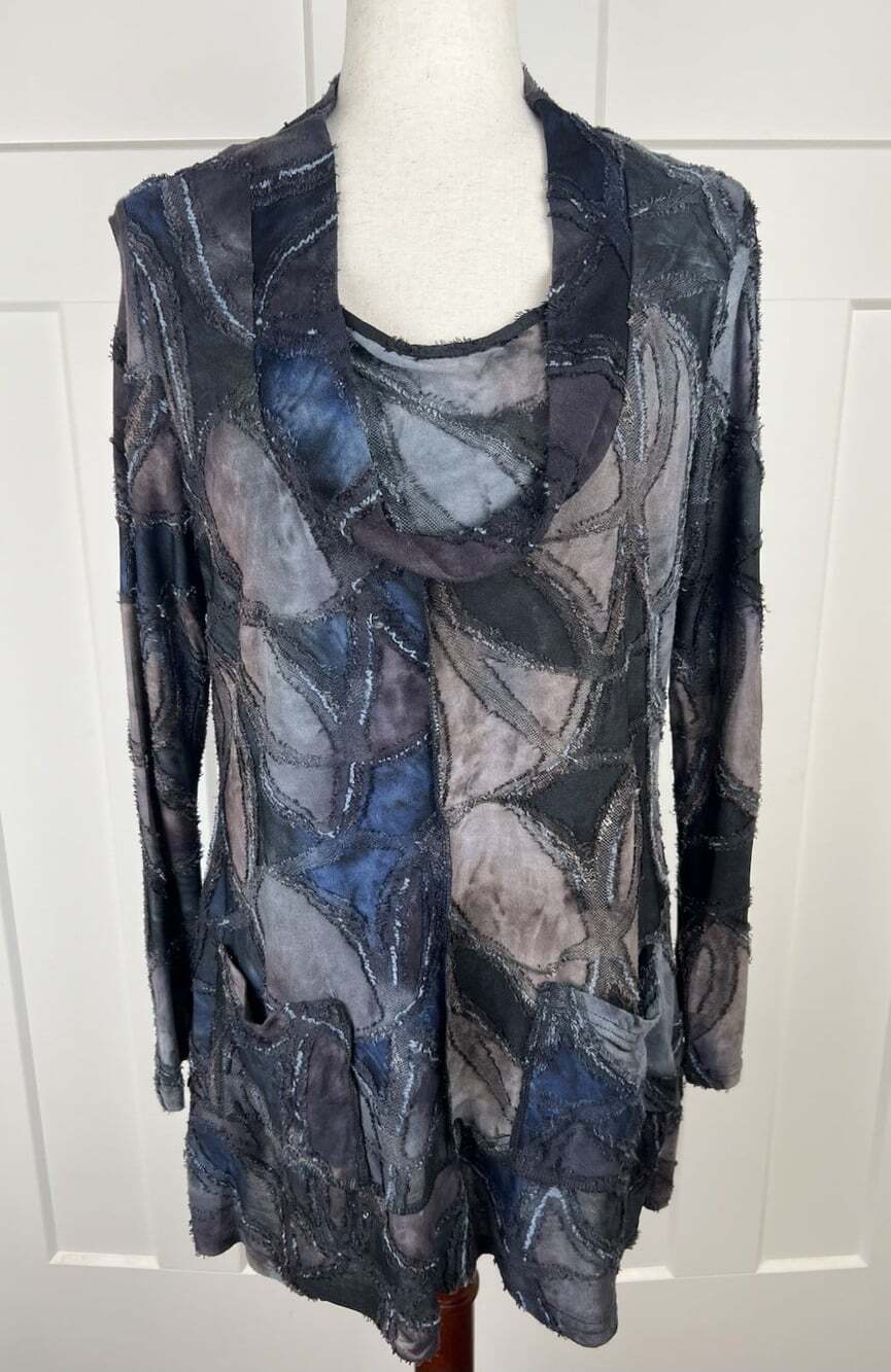 Radzoli Art to Wear Tunic Large Patchwork Lagenlook Grunge Frayed Boho Gothic